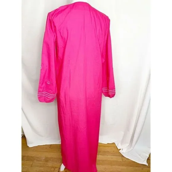 Womens Asian Cotton Blend Peacock Caftan Dress - Picture 5 of 7